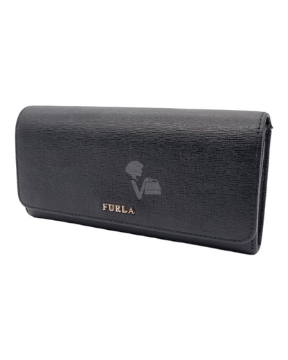 Furla Long Wallet Black Size 20x10