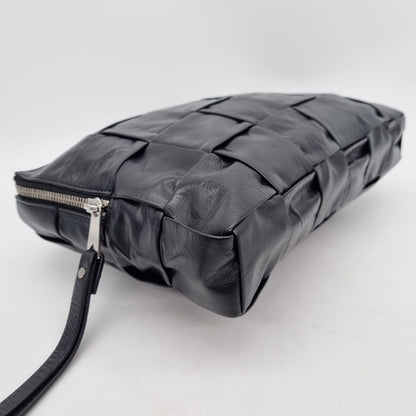 Bottega Veneta Intrecciato Travel Organizer Clutch Black Size 27x18