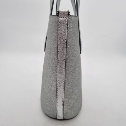 Kate Spade Glimmer Glitter Satchel Bag Silver Size 21x10x21