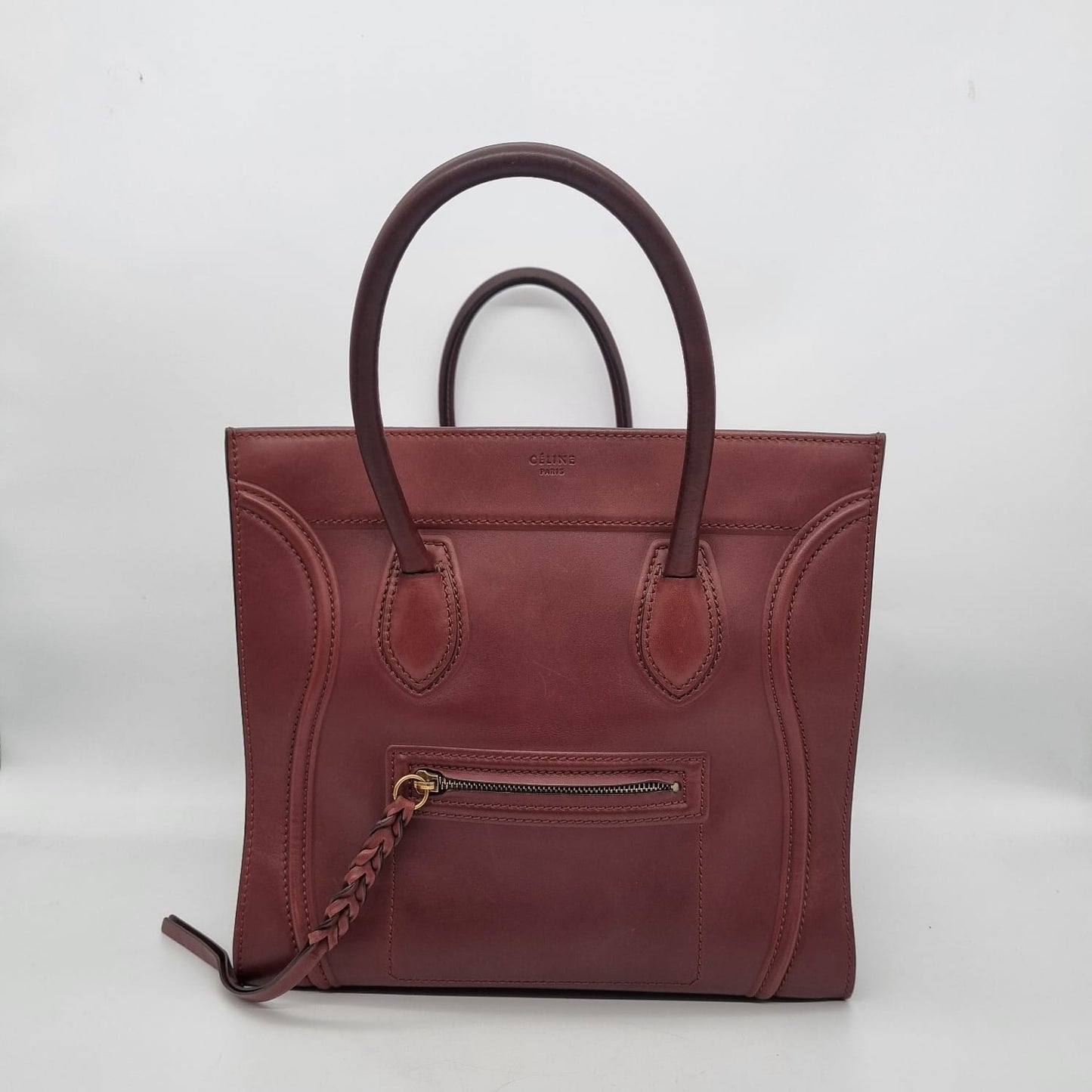 Celine Phantom Small Tote Burgundy Size 30x24x30