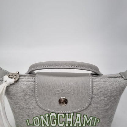 Longchamp Le Pliage XS Jersey University Collection Light Grey Size 16x6x10