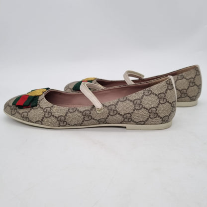 Gucci Kids Girls GG Canvas Ballerina Size 35/23,5