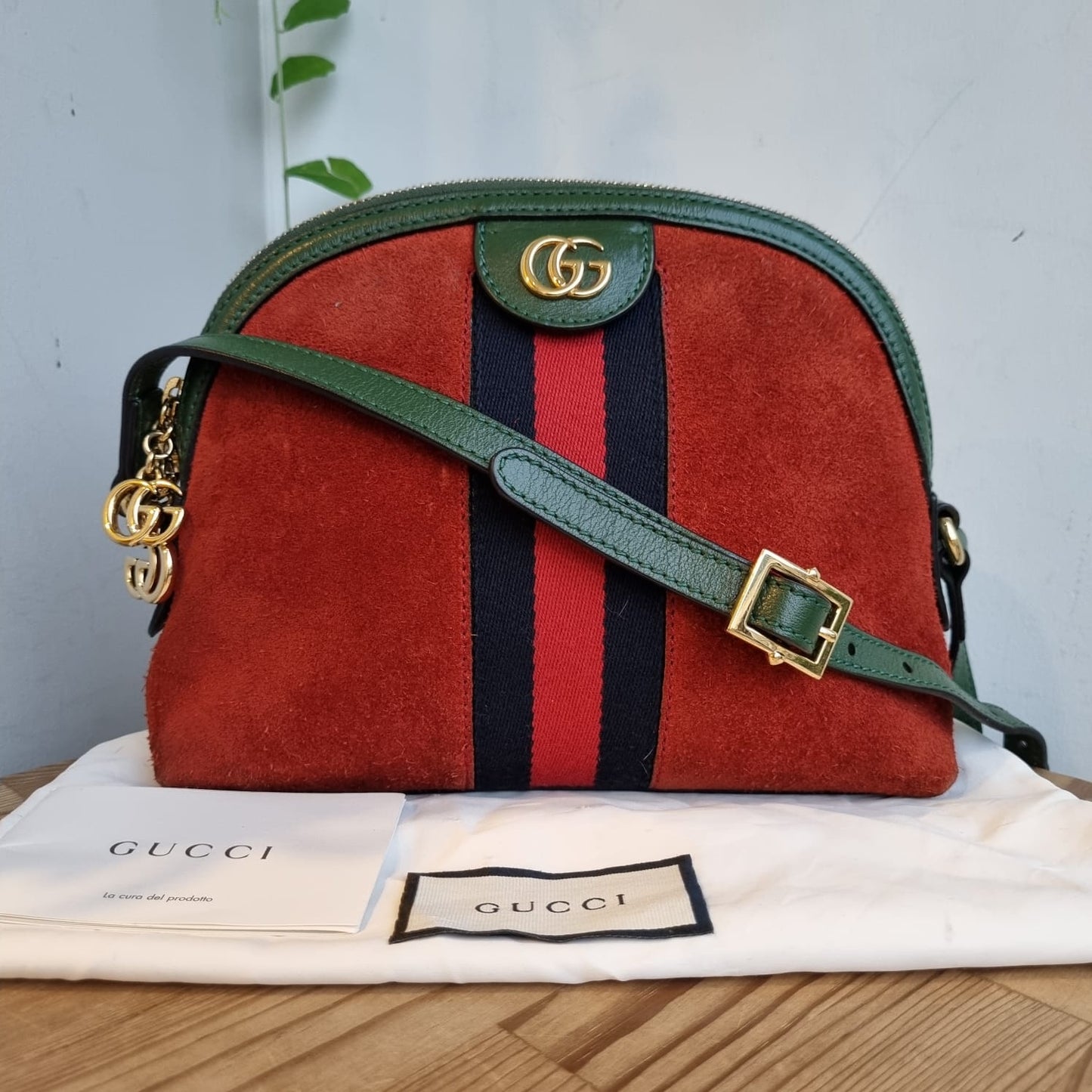 Gucci Ophidia Dome Leather Handbag Size 23x6x19