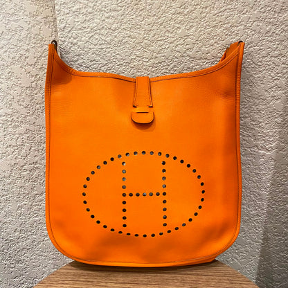 Hermes Evelyne PM Epsom Leather Orange #I Kotak Size 29x8x30