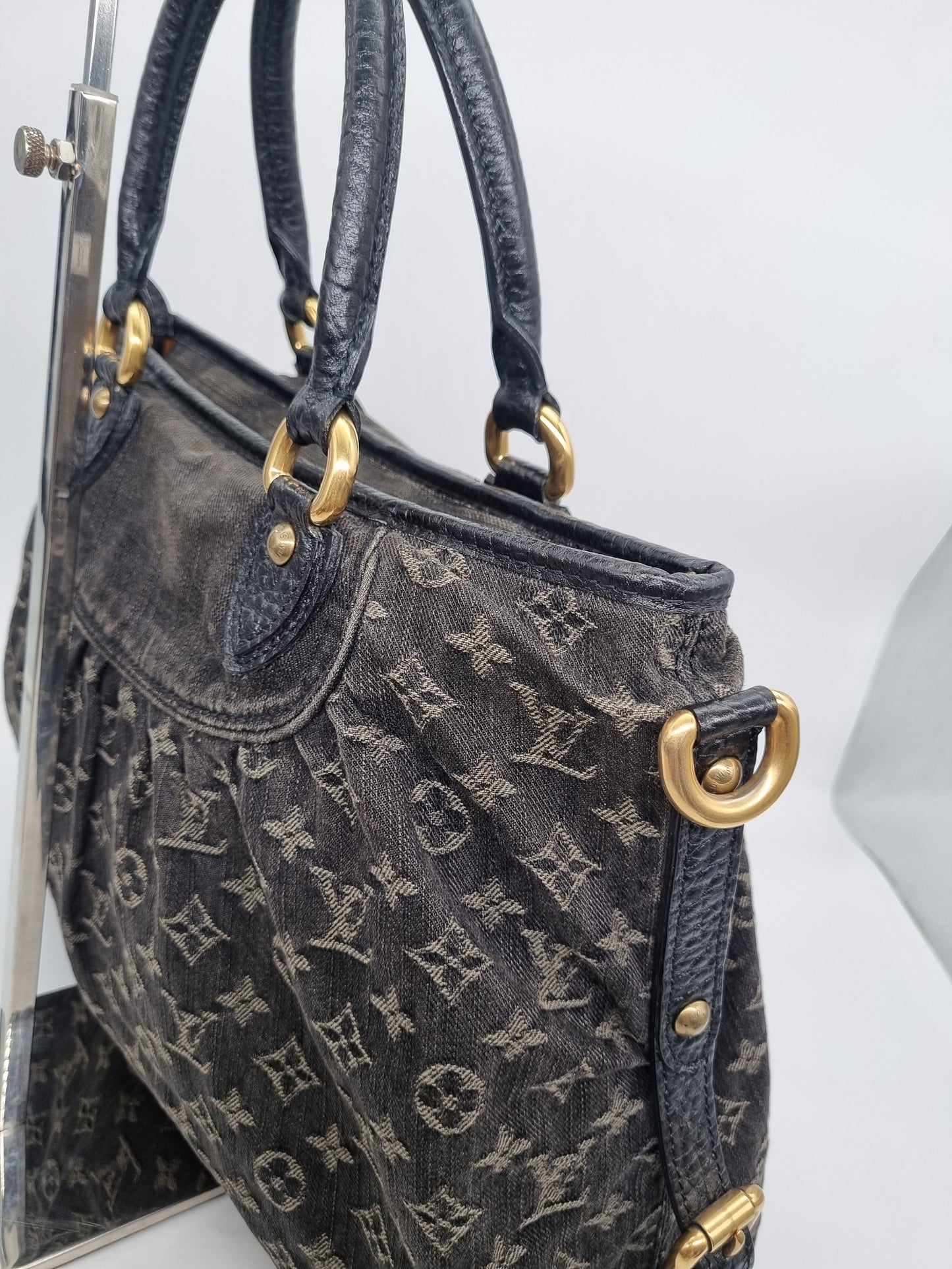 Louis Vuitton Neo Cabby Monogram Black Denim 2008 Size 44x11s35