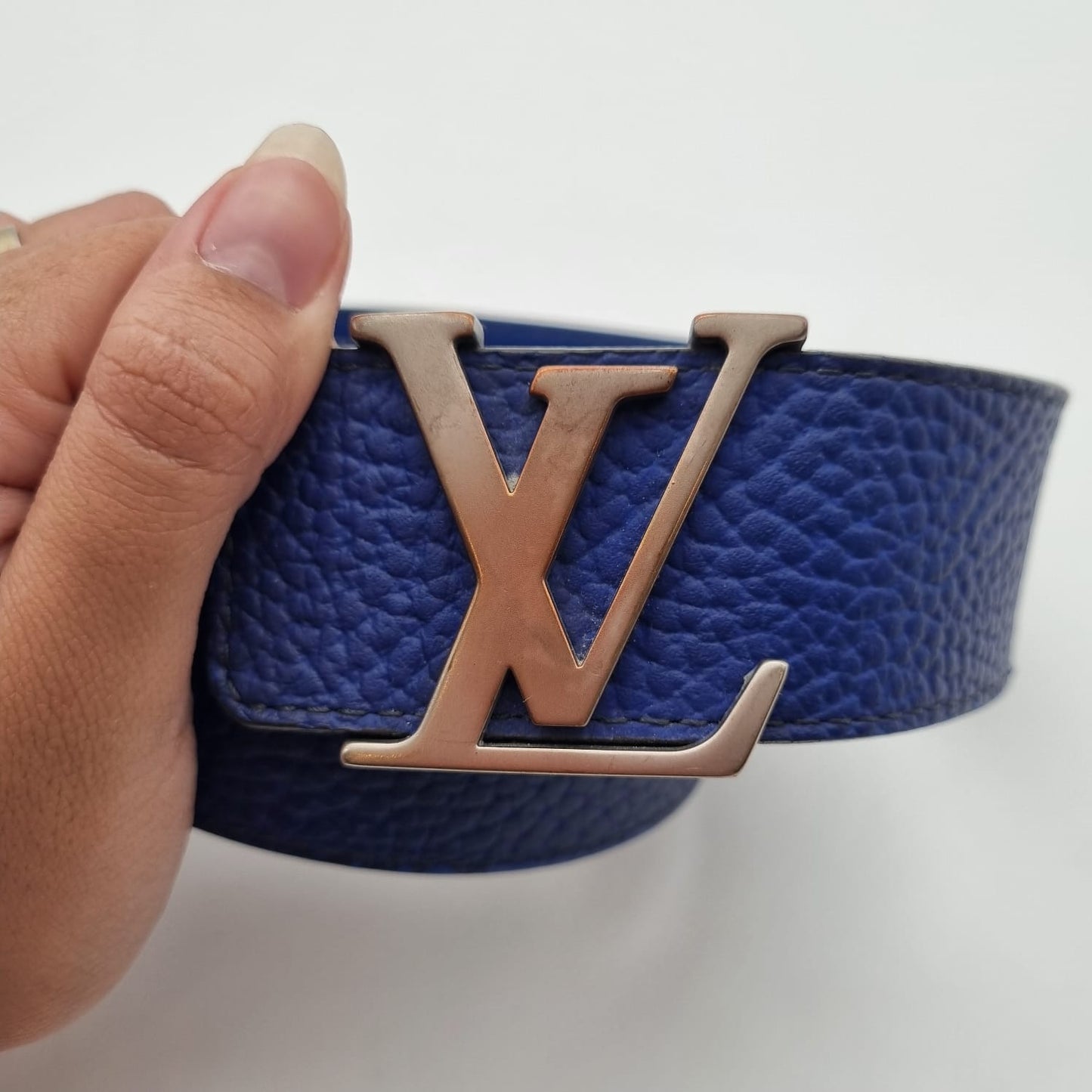 Louis Vuitton Belt Navy SHW 2015 Size 100