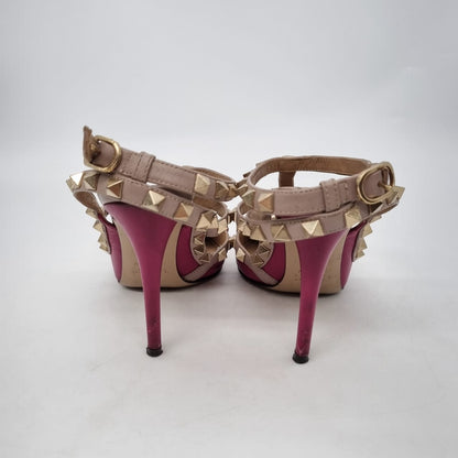 Valentino Garavani Rockstud Heels Maroon Size 35/23 dr ujung