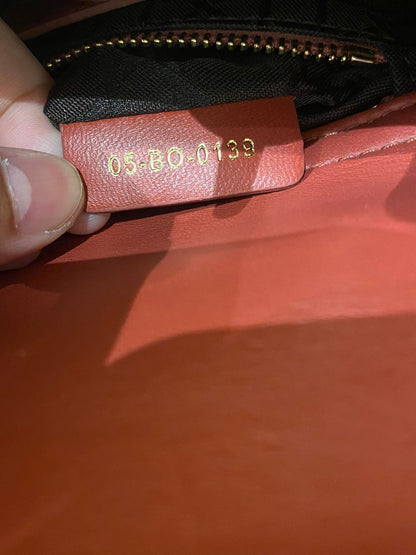 Dior Lady Dior Mini Lambskin Coral SHW 2019 Size 17x8x14