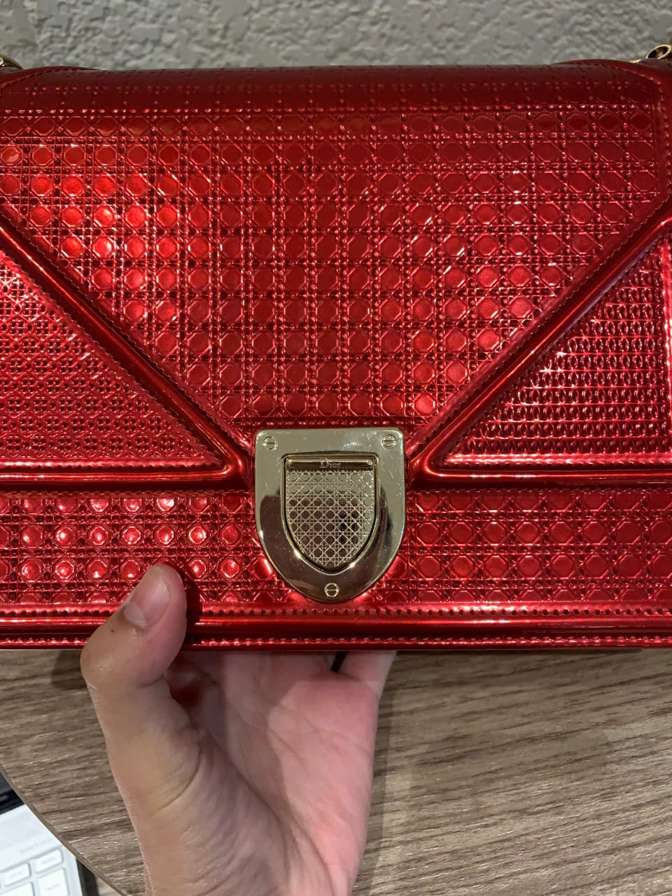 Dior Diorama Medium Metallic Red 2018 Size 25x10x16