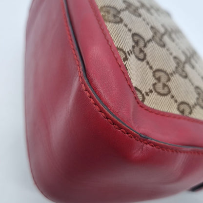 Gucci Lady Web Shoulder Bag GG Canvas Red Size 24x7x20