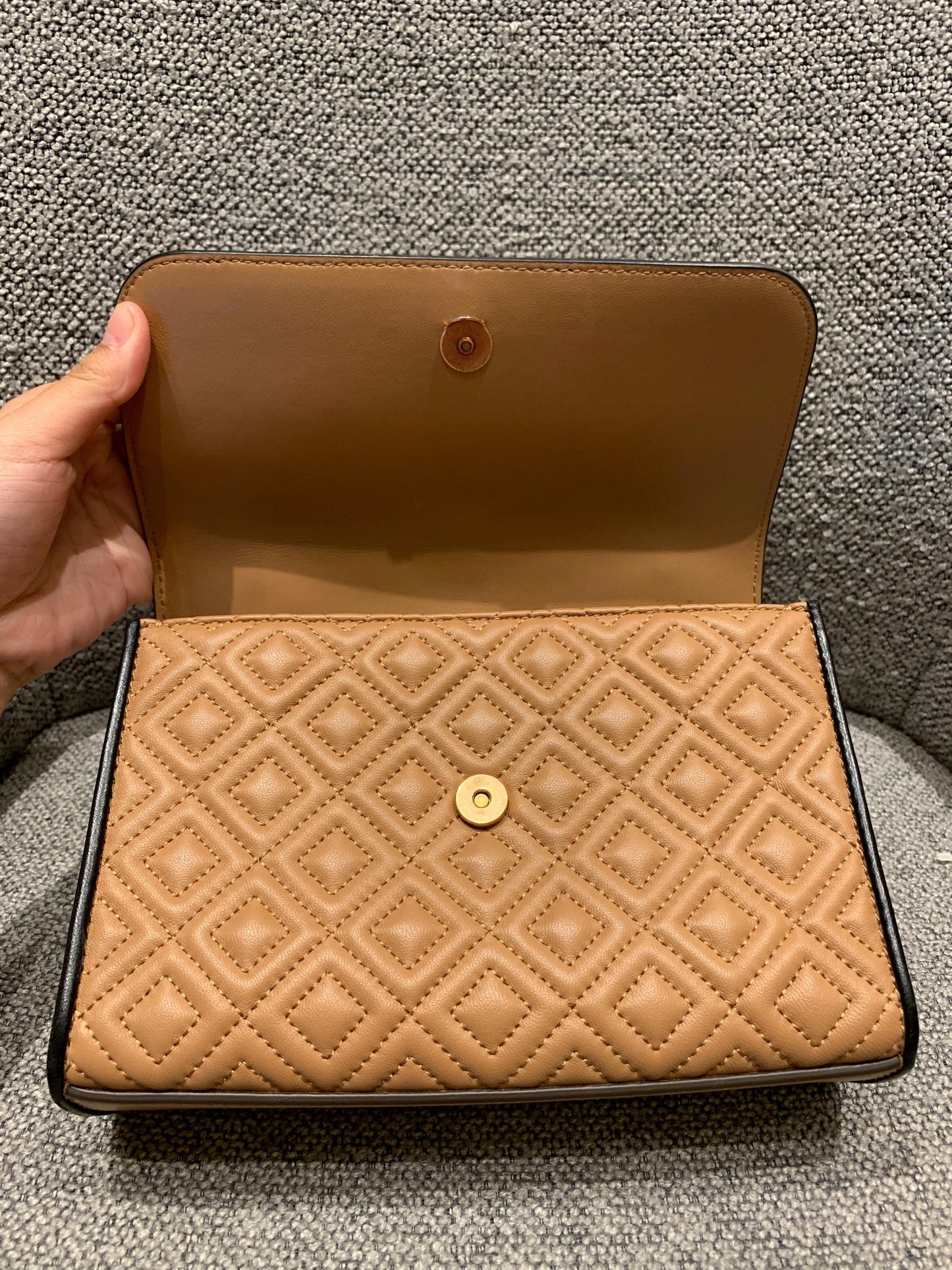 Tory Burch Fleming Convertible Black Brown Size 21x6x14