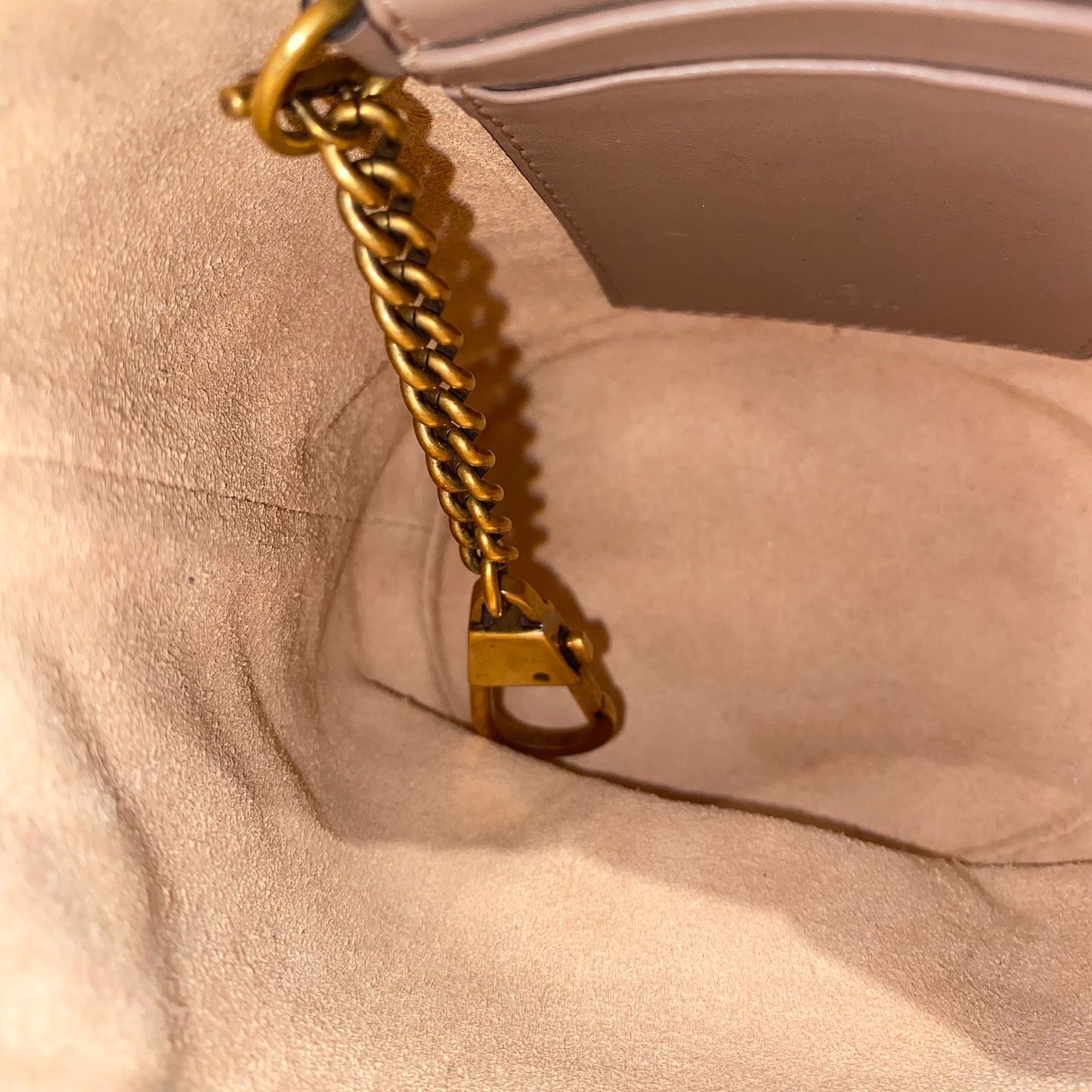 Gucci Matelasse Mini Bucket Bag Nude GHW Size 13x11x18