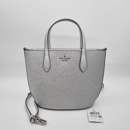 Kate Spade Glimmer Glitter Satchel Bag Silver Size 21x10x21