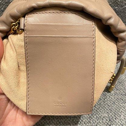 Gucci Matelasse Mini Bucket Bag Nude GHW Size 13x11x18