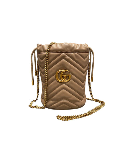 Gucci Matelasse Mini Bucket Bag Nude GHW Size 13x11x18