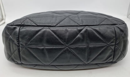 Prada Hobo Bag Leather Black GHW Size 40x13x30