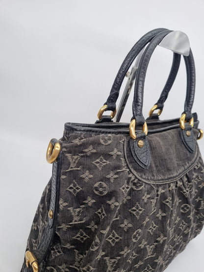 Louis Vuitton Neo Cabby Monogram Black Denim 2008 Size 44x11s35