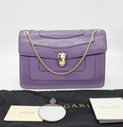 Bvlgari Medium Serpenti Forever Crossbody Bag Purple Size 27x5x20