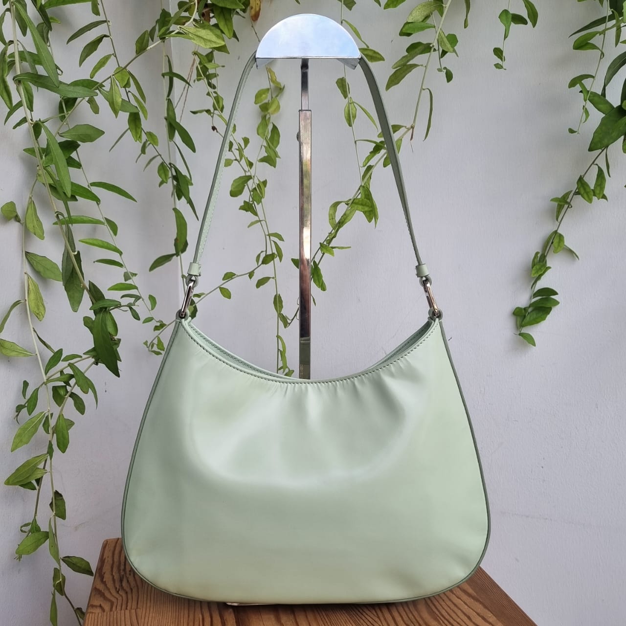 Prada Cleo Spazzolato Aqua Green 2021 Size 25x6x16