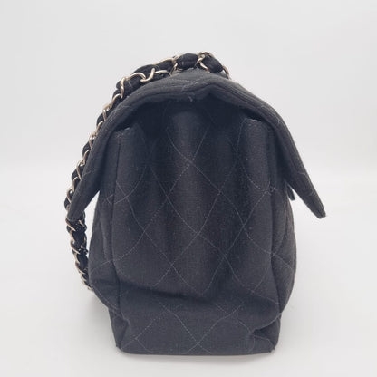 Chanel Classic 2 Face Satin Black SHW #4 Size 31x11x18