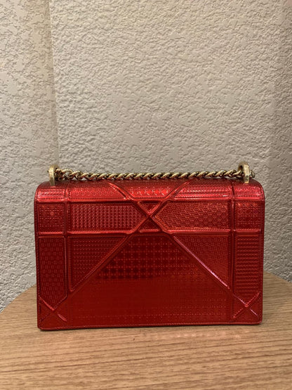 Dior Diorama Medium Metallic Red 2018 Size 25x10x16