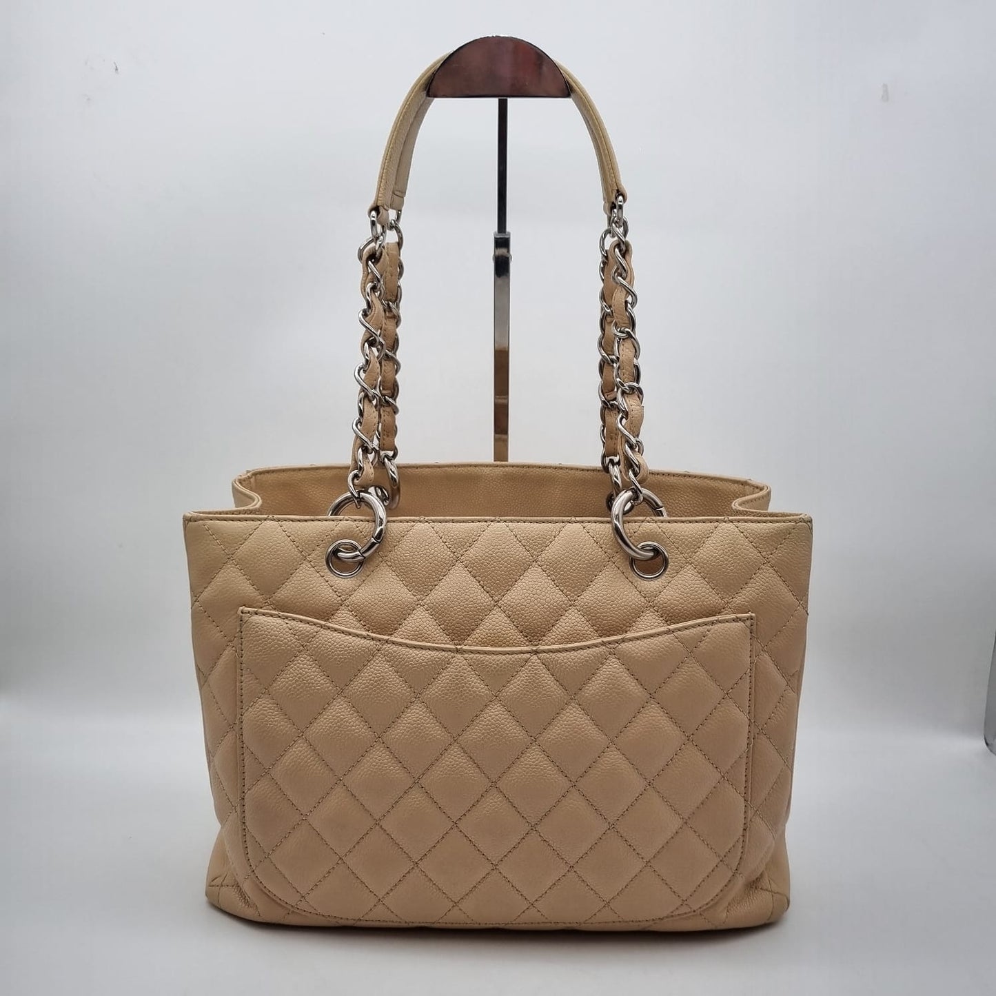 Chanel GST Beige Caviar GHW #12 Size 32x13x24