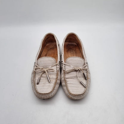 Tod's Gomino Loafers Light Grey Glitter Size 36/24