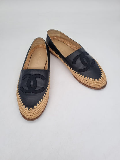 Chanel CC Espadrilles Black Size 39/25cm