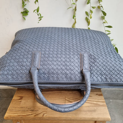 Bottega Veneta Intercciato Convrtible Satchel Grey Size 52x42