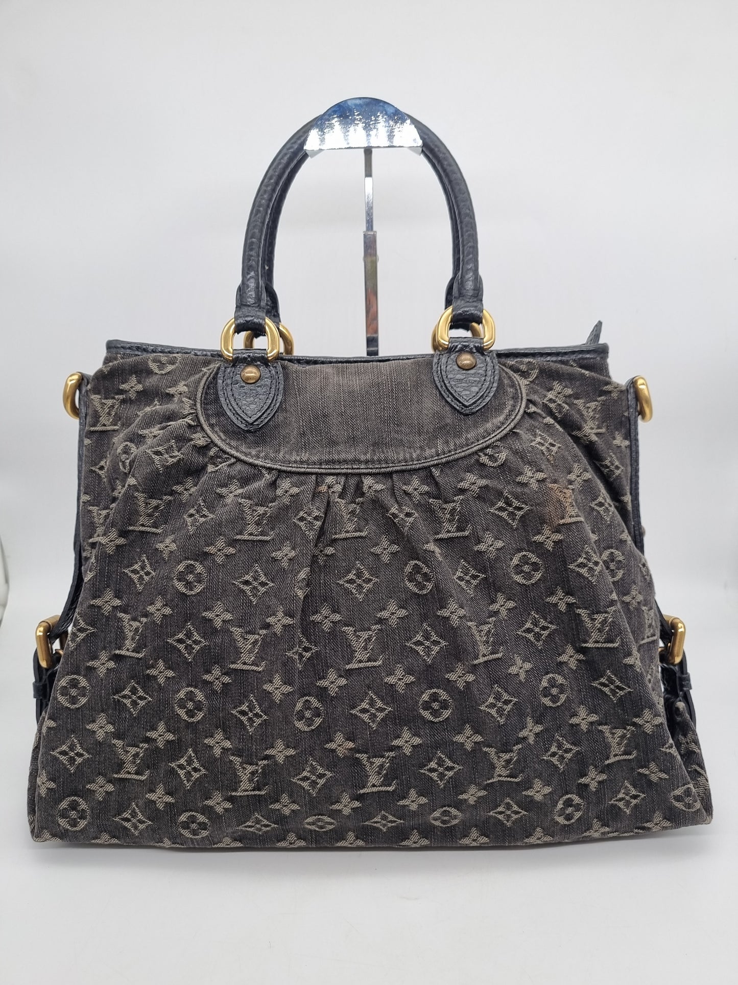 Louis Vuitton Neo Cabby Monogram Black Denim 2008 Size 44x11s35