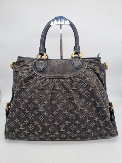 Louis Vuitton Neo Cabby Monogram Black Denim 2008 Size 44x11s35