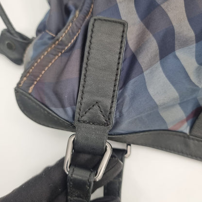 Burberry Buckleigh Nylon Nova Check Blue Size 36x7x41