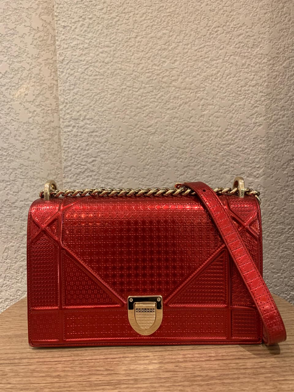 Dior Diorama Medium Metallic Red 2018 Size 25x10x16