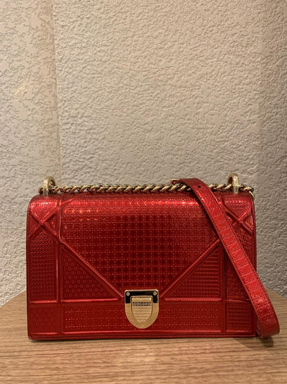 Dior Diorama Medium Metallic Red 2018 Size 25x10x16