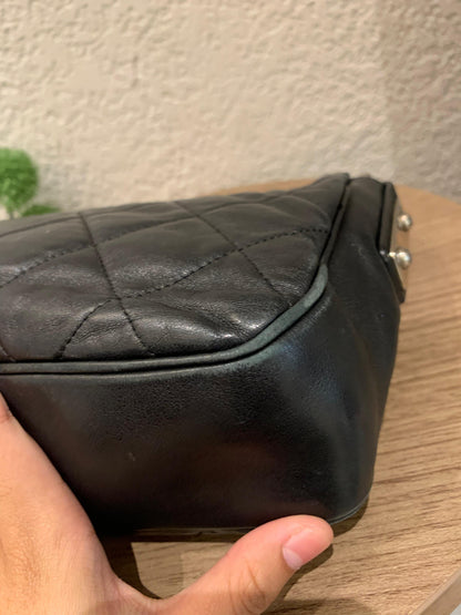 Chanel Quilted Door Latch Flap Shoulder Bag Black #12 Size 30x6x16