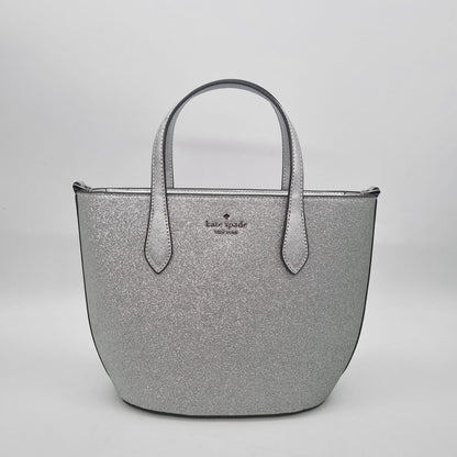 Kate Spade Glimmer Glitter Satchel Bag Silver Size 21x10x21