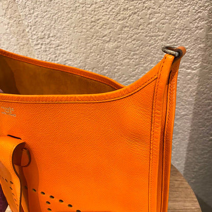 Hermes Evelyne PM Epsom Leather Orange #I Kotak Size 29x8x30
