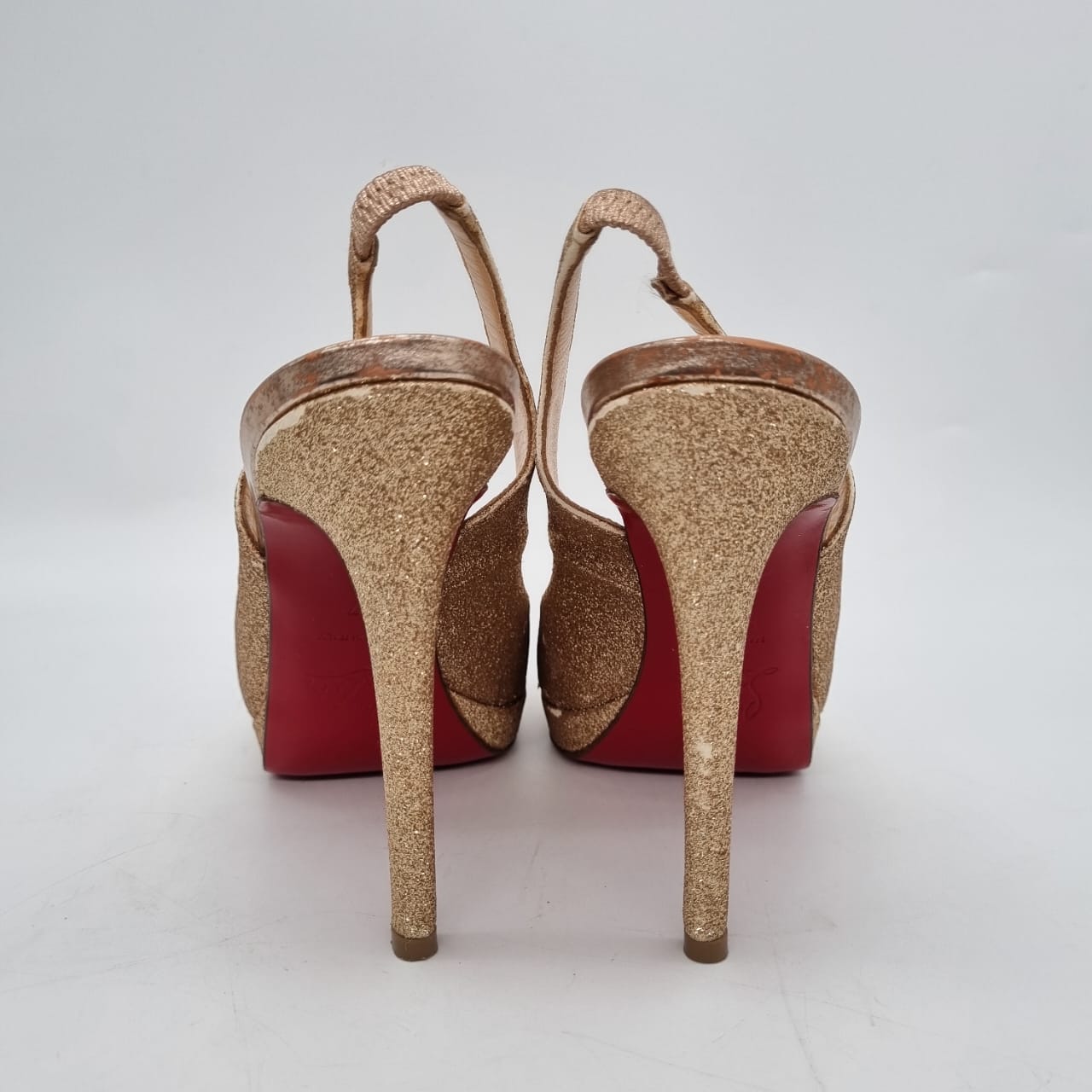 Christian Louboutin Yolanda Sling Glitter Nude Size 37/23