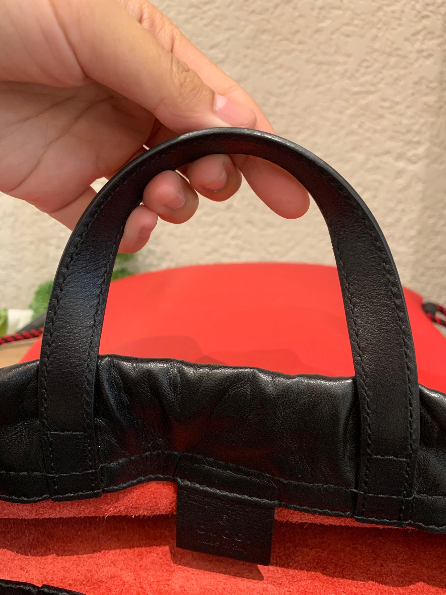 Gucci Backpack Leather Red Multicolor Size 30x35