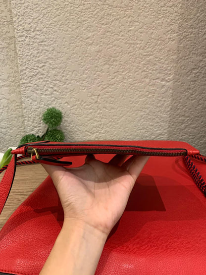 Gucci Backpack Leather Red Multicolor Size 30x35