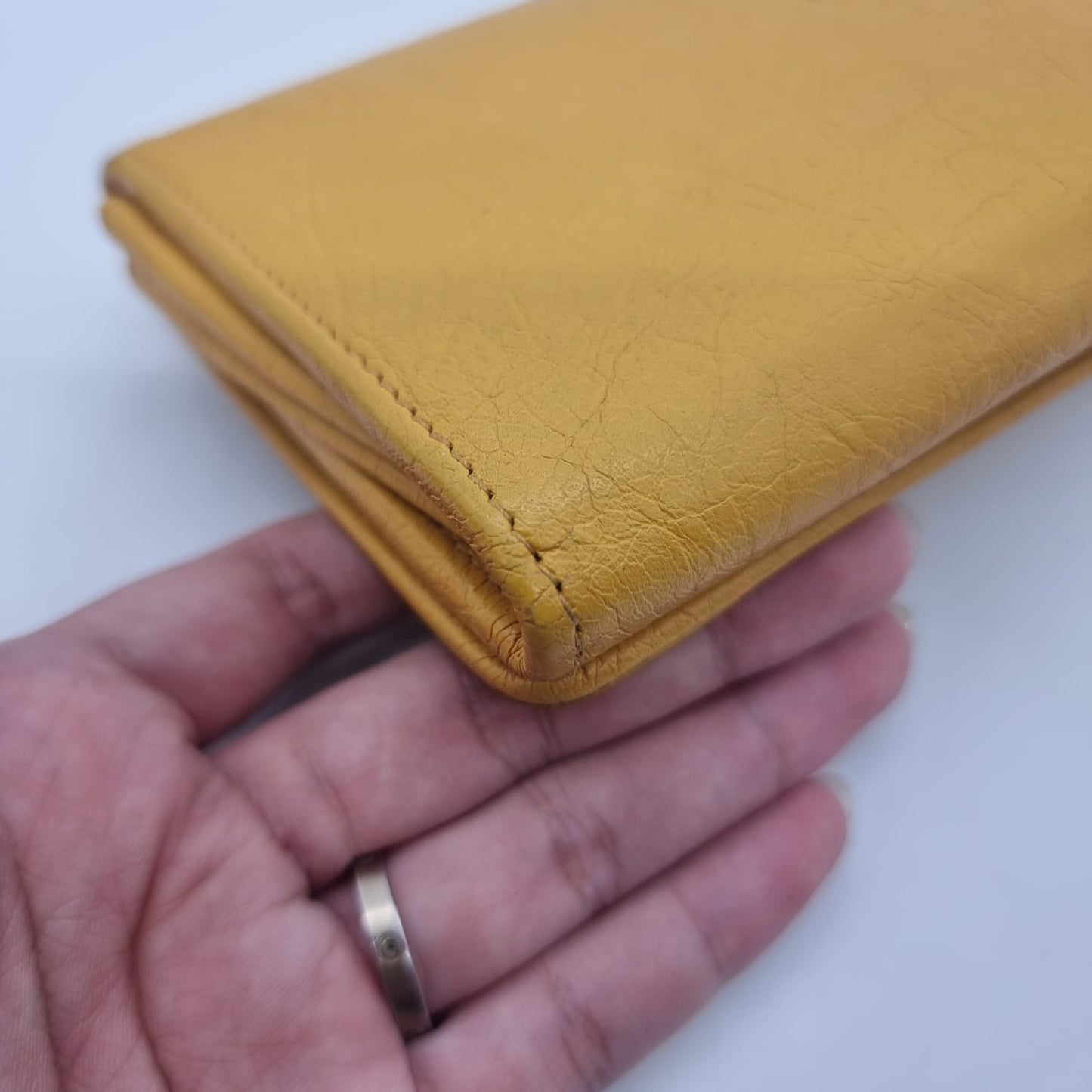 Balenciaga Potefeuille Flap Wallet Yellow SHW #B 2017 Size 19x10