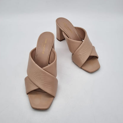 Yves Saint Laurent Lou Lou 70 Mules Sandal Nude Size 38/24