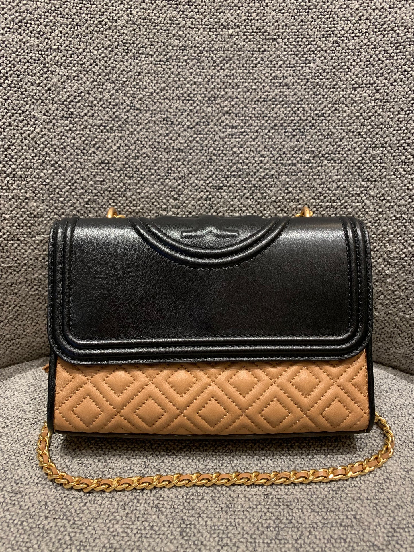 Tory Burch Fleming Convertible Black Brown Size 21x6x14