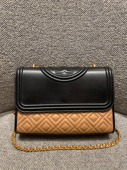 Tory Burch Fleming Convertible Black Brown Size 21x6x14