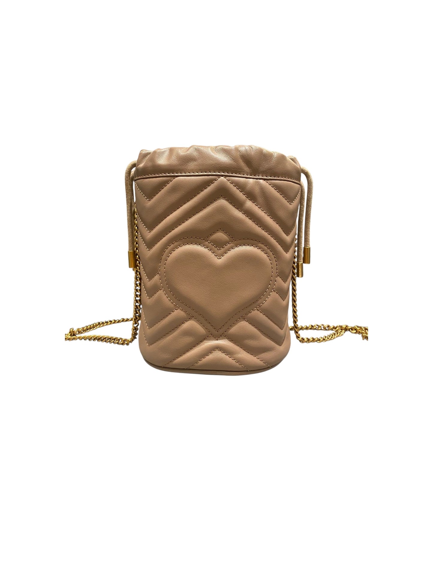 Gucci Matelasse Mini Bucket Bag Nude GHW Size 13x11x18