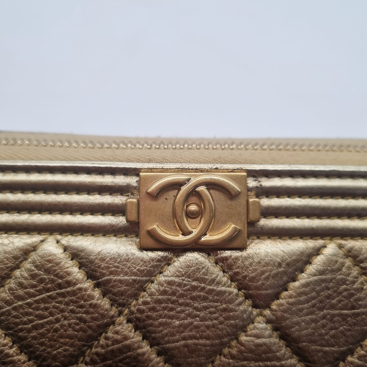 Chanel O Case Gold Champagne #21 Size 26x16