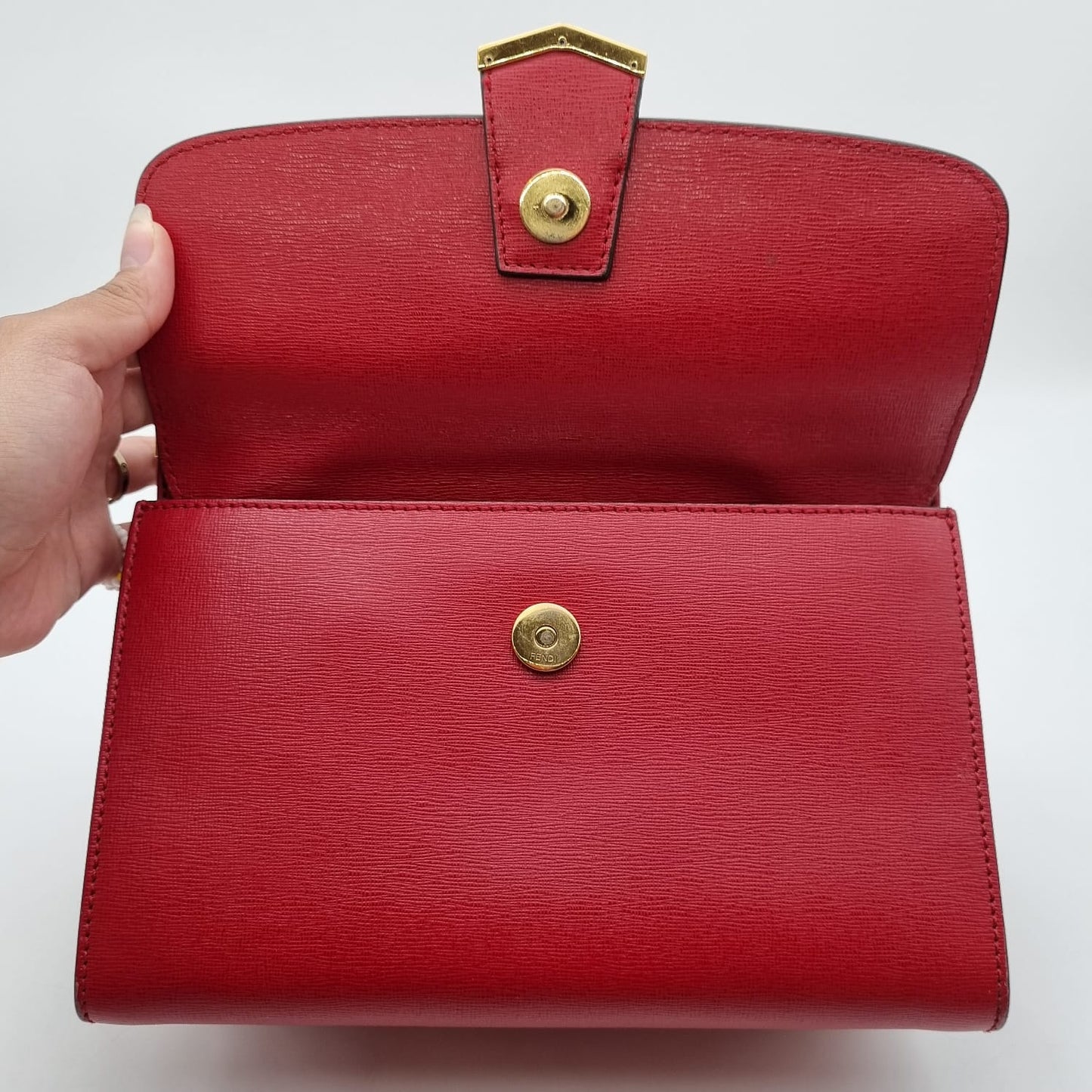 Fendi Demi Jour Top Handle Piccola Red 2015 Size 23x12x16