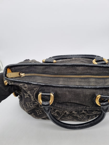 Louis Vuitton Neo Cabby Monogram Black Denim 2008 Size 44x11s35