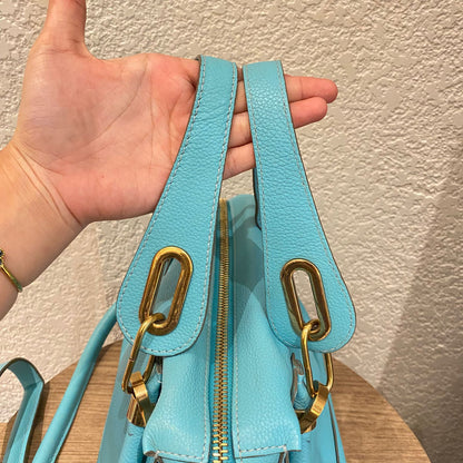 Chloe Paraty Leather Blue Sky Size 37x15x22