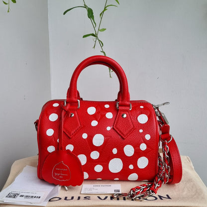 Louis Vuitton x Yayoi Kusama Speedy 20 Red CHIP 2023 Size 20x11x16